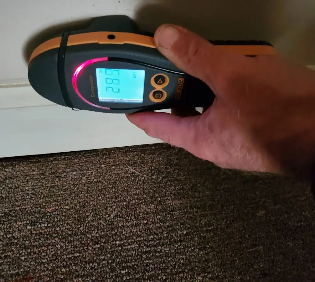 Moisture detection at baseboard during Sewage Cleanup & Sanitation in Oroville East